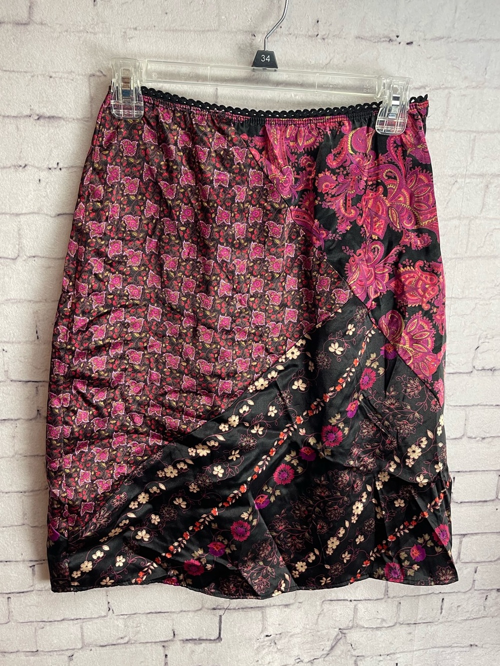 My Michelle vintage Y2K satin floral midi skirt size 7/8